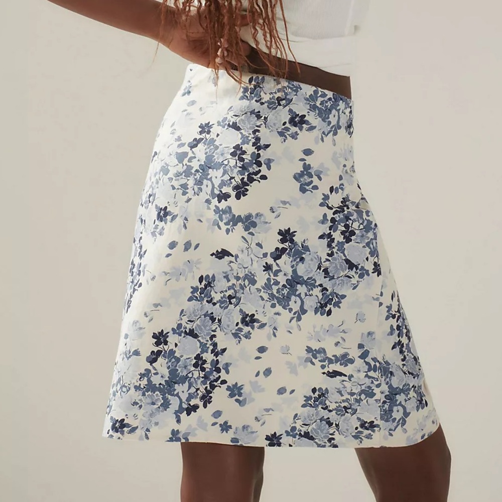 NWT Anthropologie Tilda Linen Knee-Length Slip Skirt Size XS - Picture 4 of 7